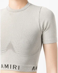 Sportoberteil mit Logo-Print - Nude