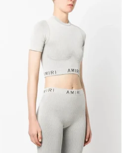 Sportoberteil mit Logo-Print - Nude