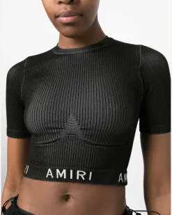 Sportoberteil mit Logo-Print - Schwarz