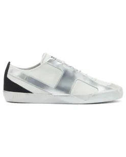 S-Slante-D - Sneaker aus Leder und Velours mit distressed look - Sneakers - Herren - Weiss