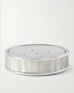 Stainless Steel, Mother-of-Pearl And Chrome-Plated Soap Tray White