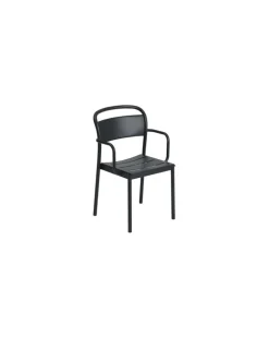 Stapelbarer Sessel Linear - Schwarz - Stahl - Designer Thomas Bentzen