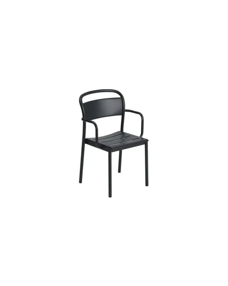 Stapelbarer Sessel Linear - Schwarz - Stahl - Designer Thomas Bentzen