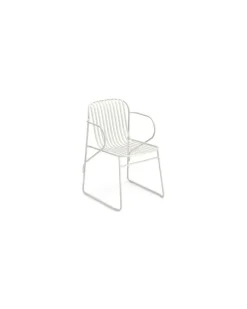 Stapelbarer Sessel Riviera - Weiß - gefirnister Stahl - Designer LucidiPevere Studio