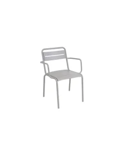 Stapelbarer Sessel Star - Grau - gefirnister Stahl