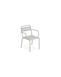 Stapelbarer Sessel Star - Grau - Aluminium