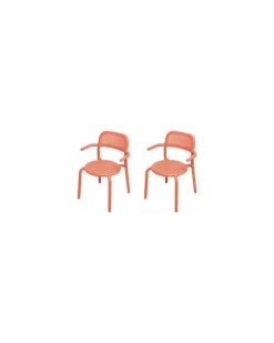 Stapelbarer Sessel Toní - Orange - Aluminiumpulverbeschichtung - Designer Erik Stehmann