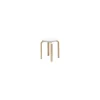 Stappelbarer Hocker L-leg - Weiß - Lackiertes Birkenfurnier - Designer Alvar Aalto