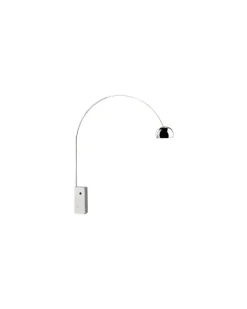 Stehleuchte Arco - Metall - Carrara-Marmor - Designer Achille Castiglioni