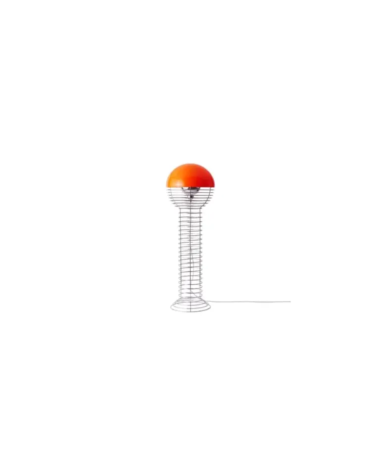 Stehleuchte Wire - Orange - verchromter Stahl - Designer Verner Panton