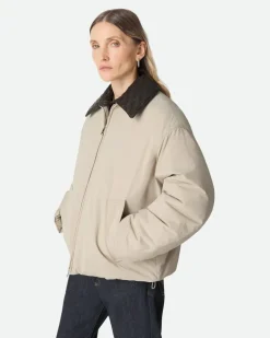 Steppjacke aus technischem Nylon-Grau - Damen