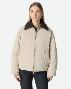 Steppjacke aus technischem Nylon-Grau - Damen