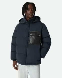 Steppjacke aus technischer Baumwolle-Blau - Herren
