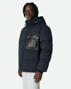 Steppjacke aus technischer Baumwolle-Blau - Herren