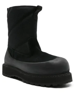 Stiefel aus Wildleder mit dicker Sohle - Schwarz