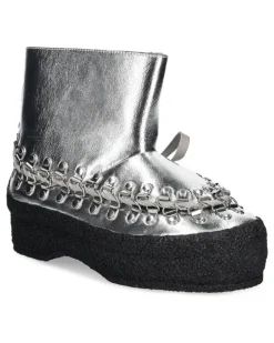 Stiefeletten im Metallic-Look - Silber