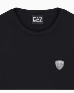 Stretchjersey Langarmshirt mit Schildlogo Premium Shield Schwarz