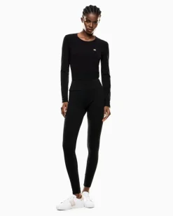 Stretchjersey Langarmshirt aus Baumwolle Core Lady Schwarz