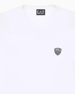 Stretchjersey Langarmshirt mit Schildlogo Premium Shield Weiß