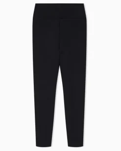 Stretchjersey Leggings mit hoher Taille der Logo Series Schwarz