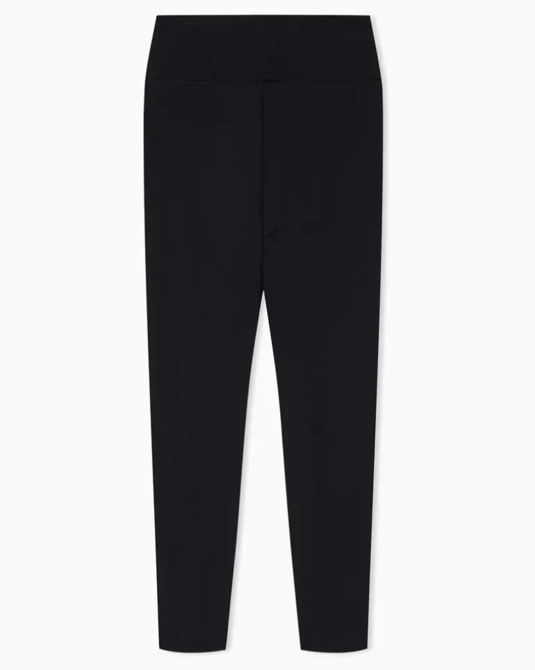Stretchjersey Leggings mit hoher Taille der Logo Series Schwarz