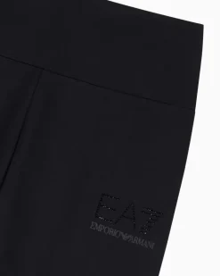 Stretchjersey Leggings mit hoher Taille der Logo Series Schwarz