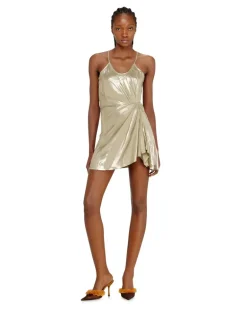Stretch-jersey-Minikleid mit Metallic-Finish - Kleider - Damen - Beige