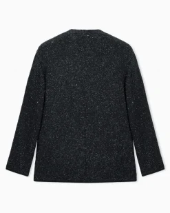 Strickblazer Giorgio's aus gesprenkelter Kaschmirmischung Schwarz
