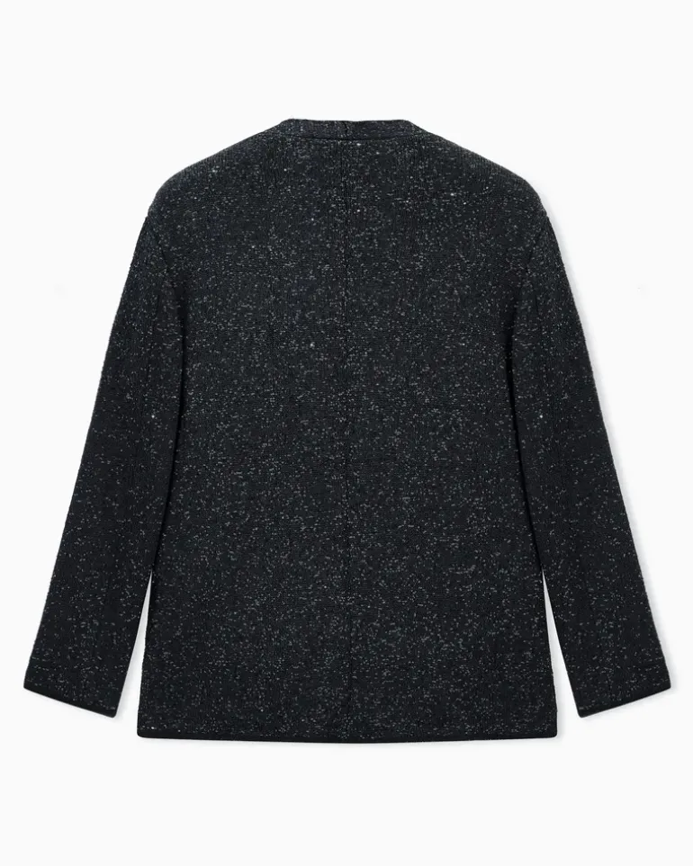 Strickblazer Giorgio's aus gesprenkelter Kaschmirmischung Schwarz