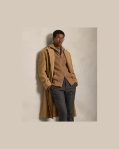 Strickjacke aus Waffelpiqué Brown