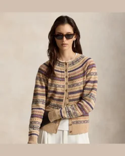 Strickjacke mit Fair-Isle-Muster Tan