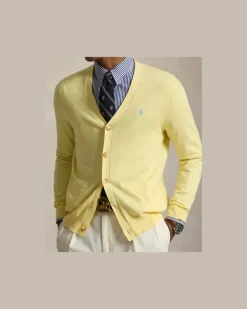 Strickjacke mit V-Ausschnitt Yellow