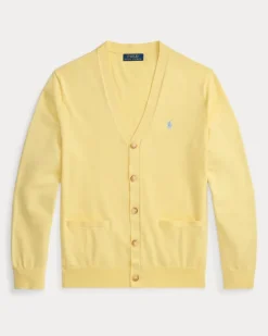 Strickjacke mit V-Ausschnitt Yellow
