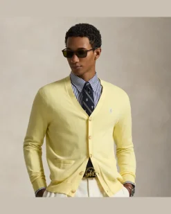 Strickjacke mit V-Ausschnitt Yellow