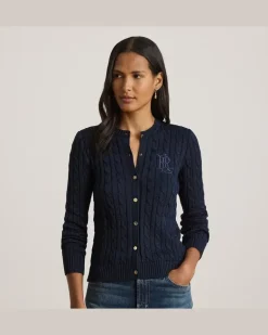 Strickjacke mit Zopfmuster Blue