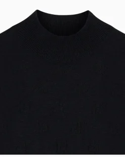 Strickoberteil mit geradem Schnitt aus Viskose und Baumwolle Schwarz