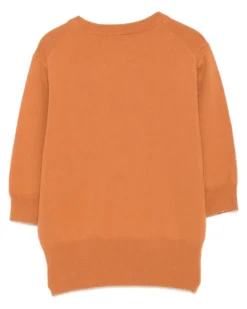 Strickoberteil mit Knopfleiste - Orange
