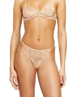 String aus Nylonspitze - Strings - Damen - Beige
