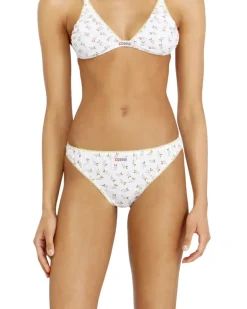String in Baumwolle mit all-over Blumenmuster - Strings - Damen - Weiss