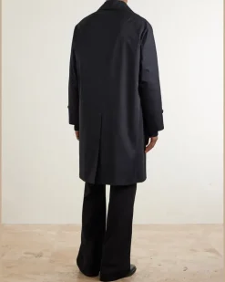 Structured Cotton-Blend Coat Black