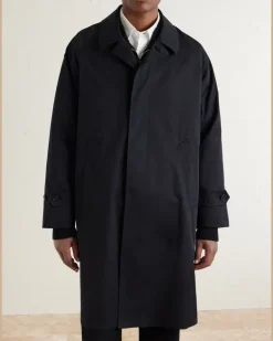 Structured Cotton-Blend Coat Black