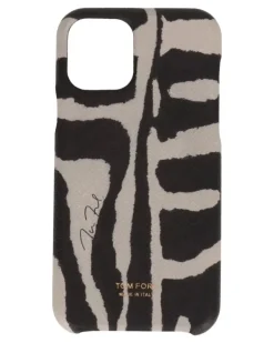 Strukturierte Handyhülle mit Zebra-Print - Schwarz