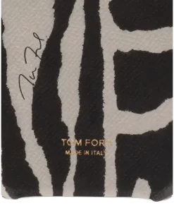 Strukturierte Handyhülle mit Zebra-Print - Schwarz