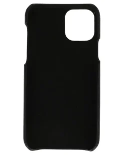 Strukturierte Handyhülle mit Logo-Schild - Schwarz