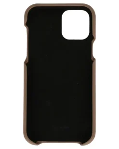 Strukturierte Handyhülle mit Logo-Print - Braun