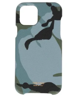 Strukturierte Handyhülle mit Camouflage-Print - Blau