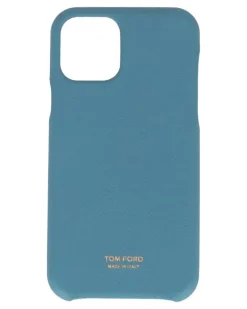 Strukturierte Handyhülle mit Logo-Print - Blau