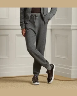 Strukturierte Hose aus Kaschmir Grey