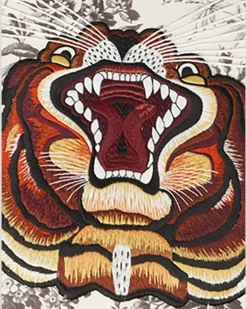 Stuhl mit aufgesticktem Tiger - Schwarz