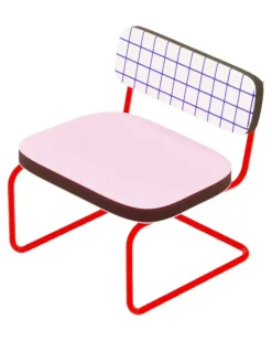 Stuhl mit Gittermuster (70,5cm x 41cm) - Rosa